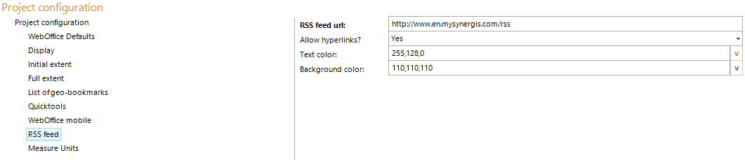 Configuration - RSS feed
