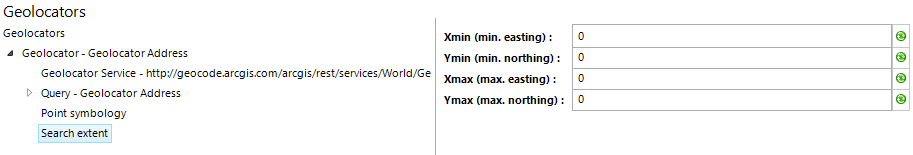 Geolocator search extent configuration Geolocator search extent configuration