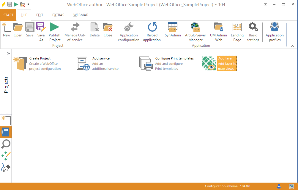 WebOffice author stack menu Projects