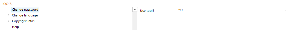 Change password configuration