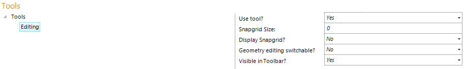 Editing tool configuration