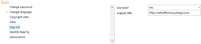 Log out tool configuration
