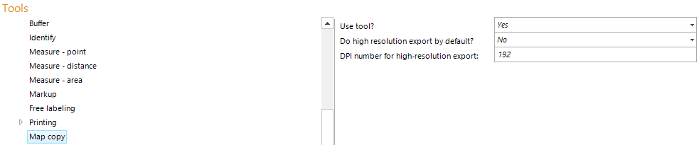 Export Map Image tool configuration