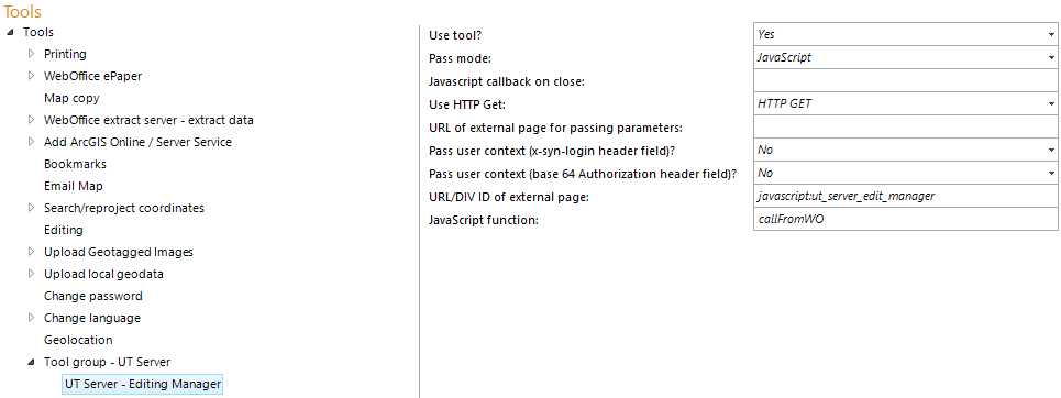 Configuration - UT Server Editing Manager