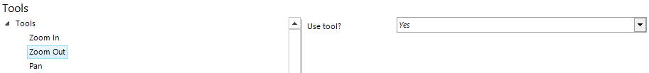 Zoom out tool configuration