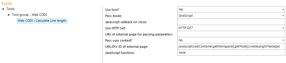 Configuration - Web CODI Calculate Line length