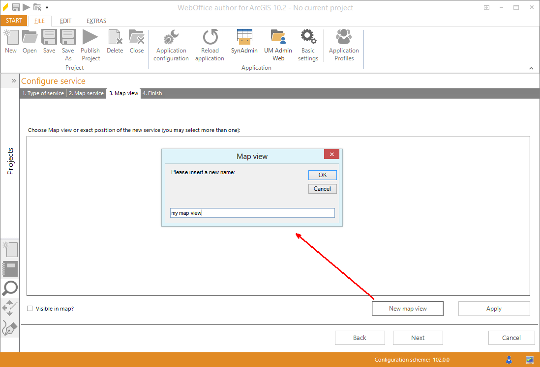 Wizard "Add service" - create a new map view Wizard "Add service" - create a new map view
