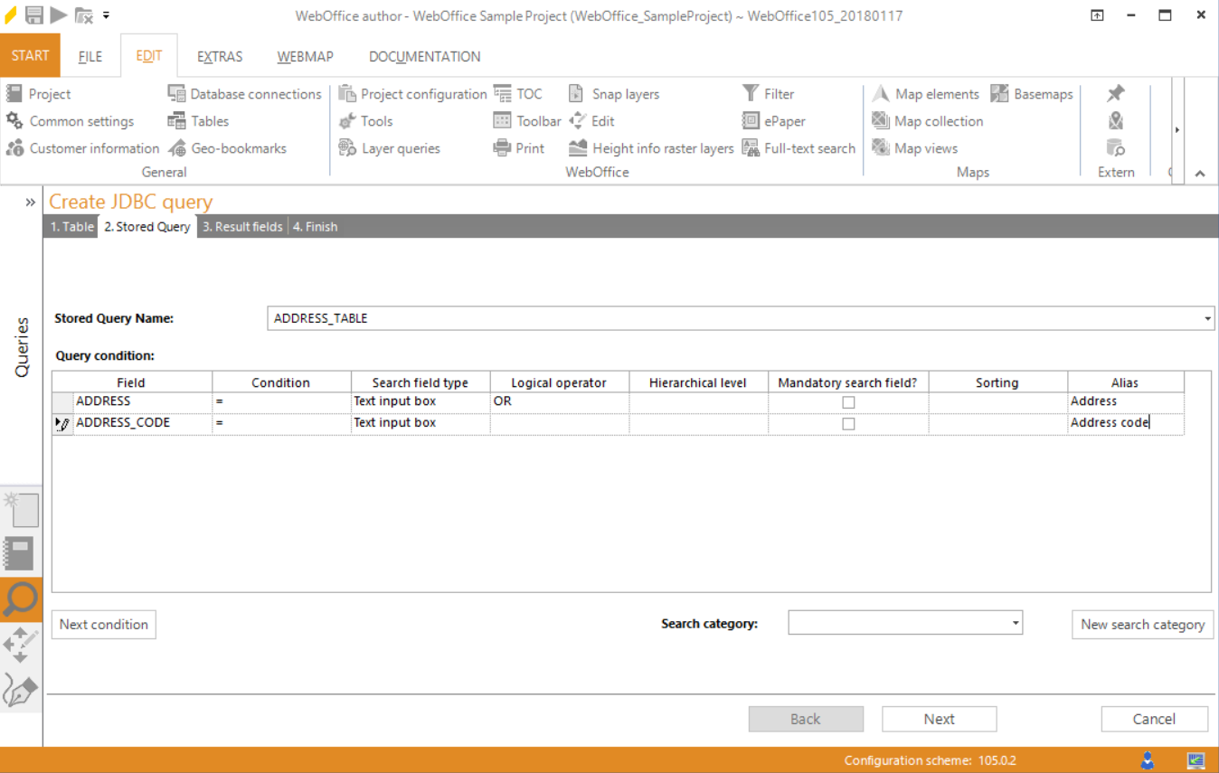 Wizard "Create JDBC query" - create predefined query