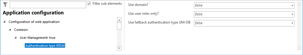 Authentication type NTLM configuration