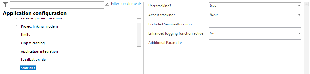 Statistics configuration Statistics configuration