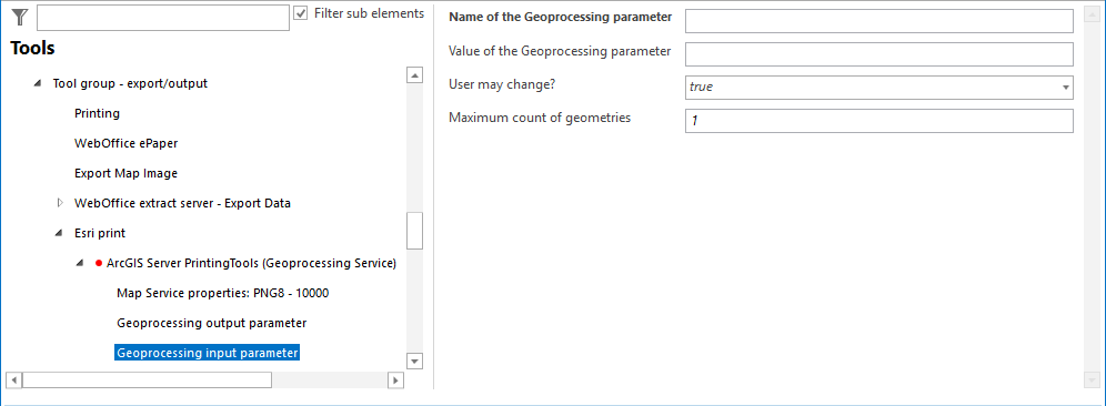 Geoprocessing input parameter configuration