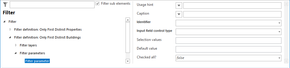 Filter parameter configuration Filter parameter configuration