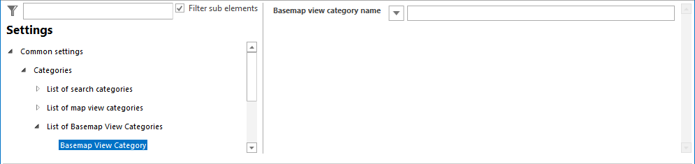 Configuration of a Basemap View Category