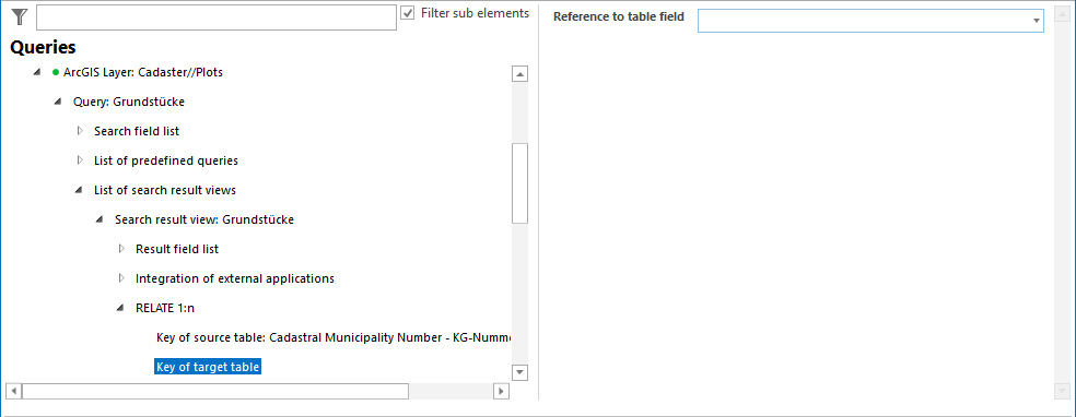 Key of target table configuration Key of target table configuration