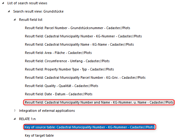 Result field of source table/layer