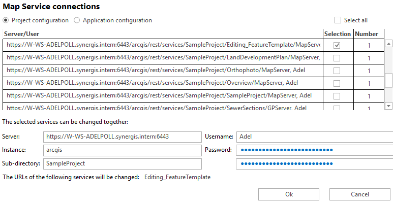 Map services connections