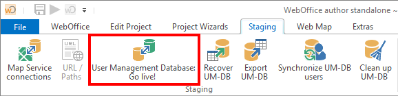 Choosing the scenario: UserManagement Database Go Live!