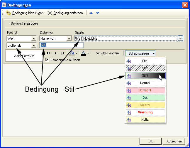 Stil auswählen bei Bedingung Stil auswählen bei Bedingung