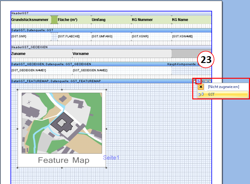 Zuweisen der Feature Karte zur Feature Class