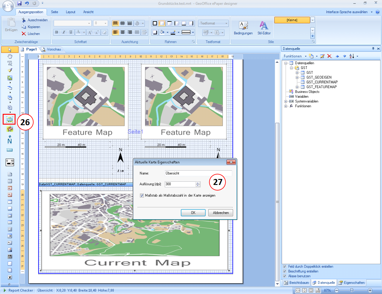 Einfügen der Aktuelle Karte