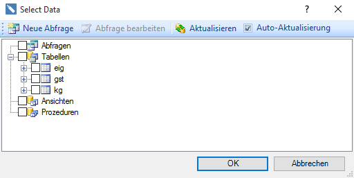 Tabellen auswählen Tabellen auswählen