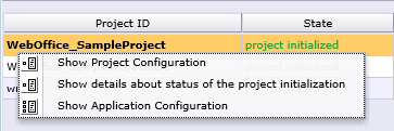 Project ID context menu