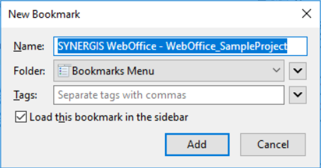 Confirm the bookmark