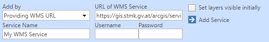 Add WMS Service by entering an URL&nbsp;