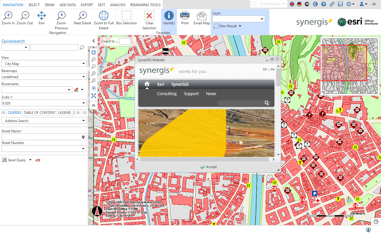 Visualisation of an external GUI module in WebOffice core Client