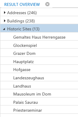 Expanded Layer informations in the results overview&nbsp;
