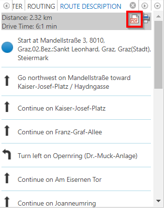Option to show route description in PDF format Option to show route description in PDF format