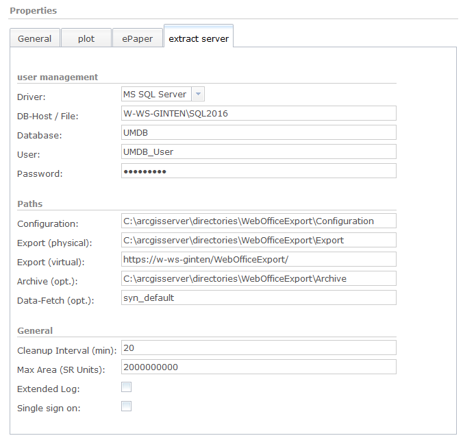 SOE properties settings