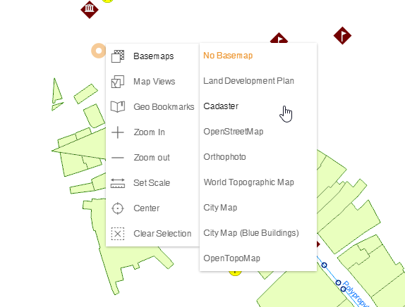 Basemaps from the context menu Basemaps from the context menu