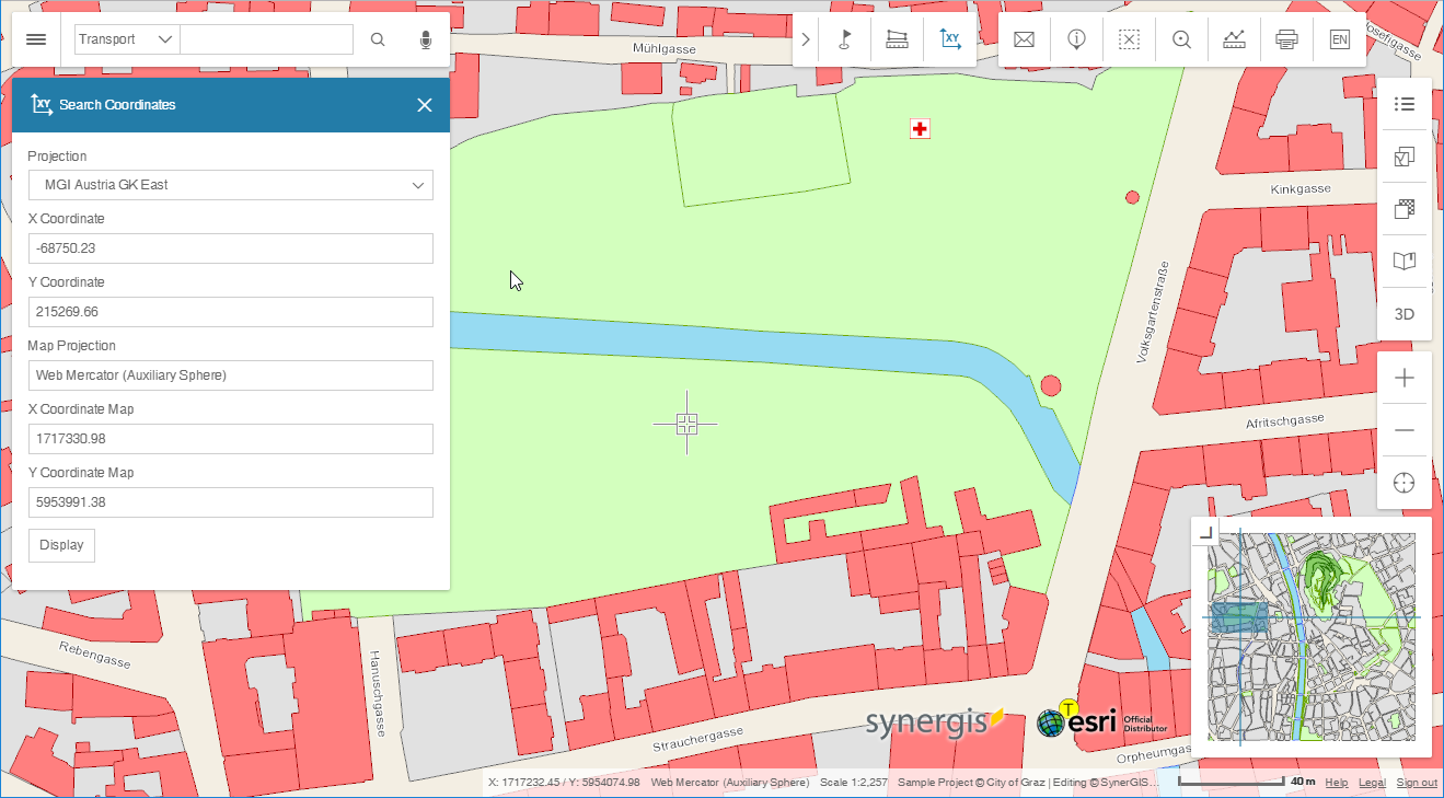 Search Coordinates in the WebOffice flex client