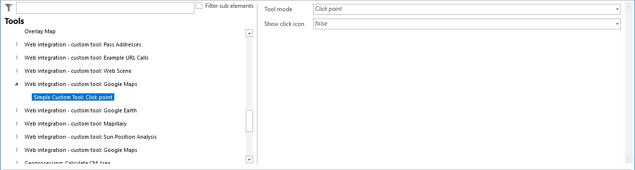 Configuring a simple custom tool for Google Maps © Call