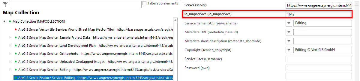 Determining the value for "id_mapservice" Determining the value for "id_mapservice"