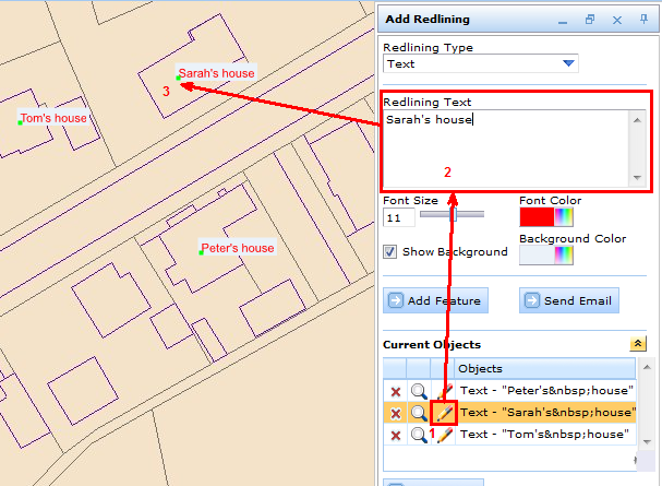 Edit a text markup in WebOffice html client