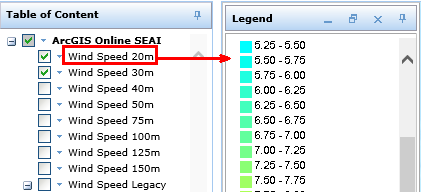 Legend information of the WMS layer