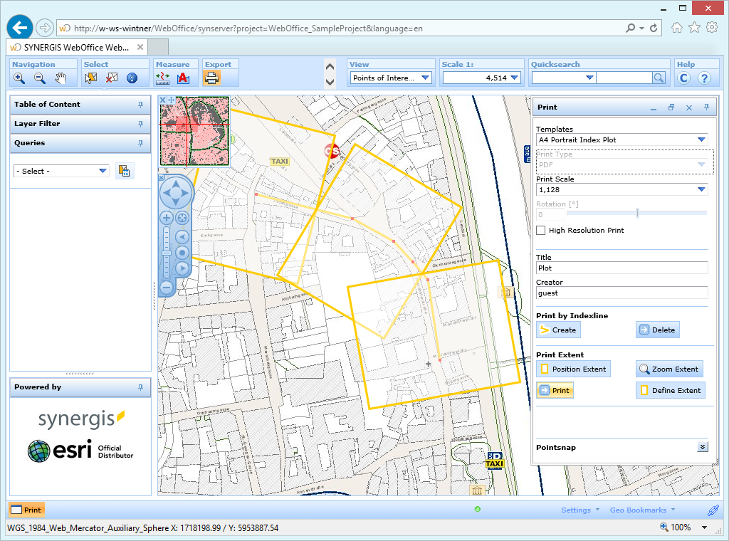 Preview of the pages to be printed