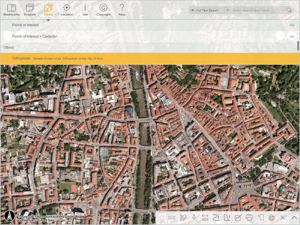 Information about map views in the WebOffice mobile client - tablet mode Information about map views in the WebOffice mobile client - tablet mode