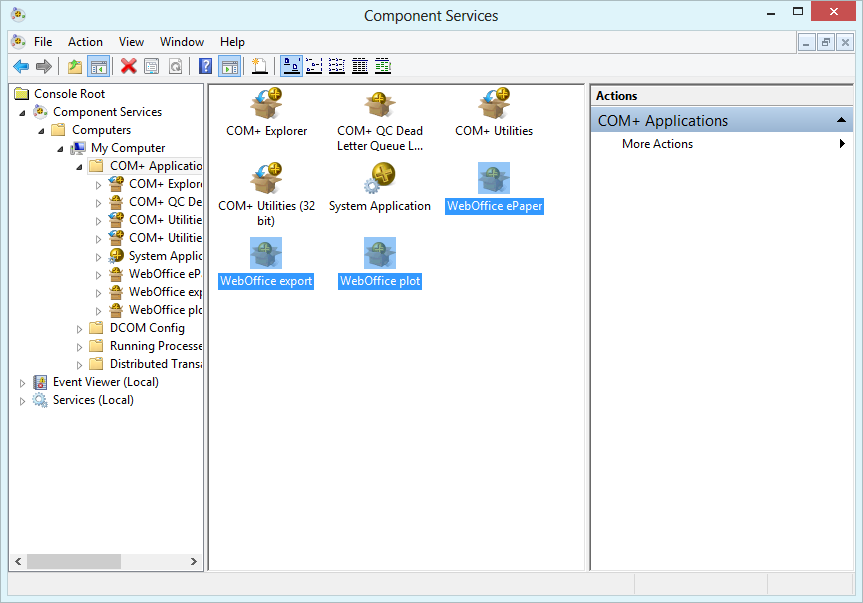 Stop COM+ applications