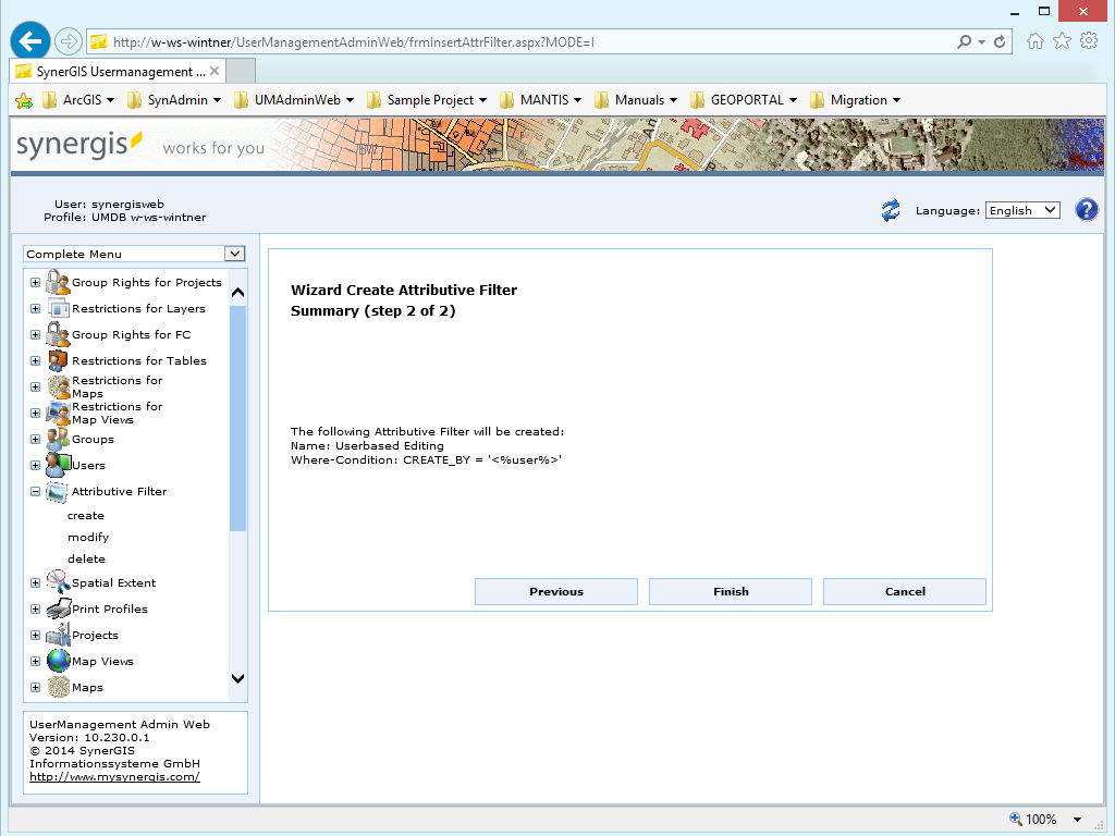 Create attributive filter - step 2 Create attributive filter - step 2