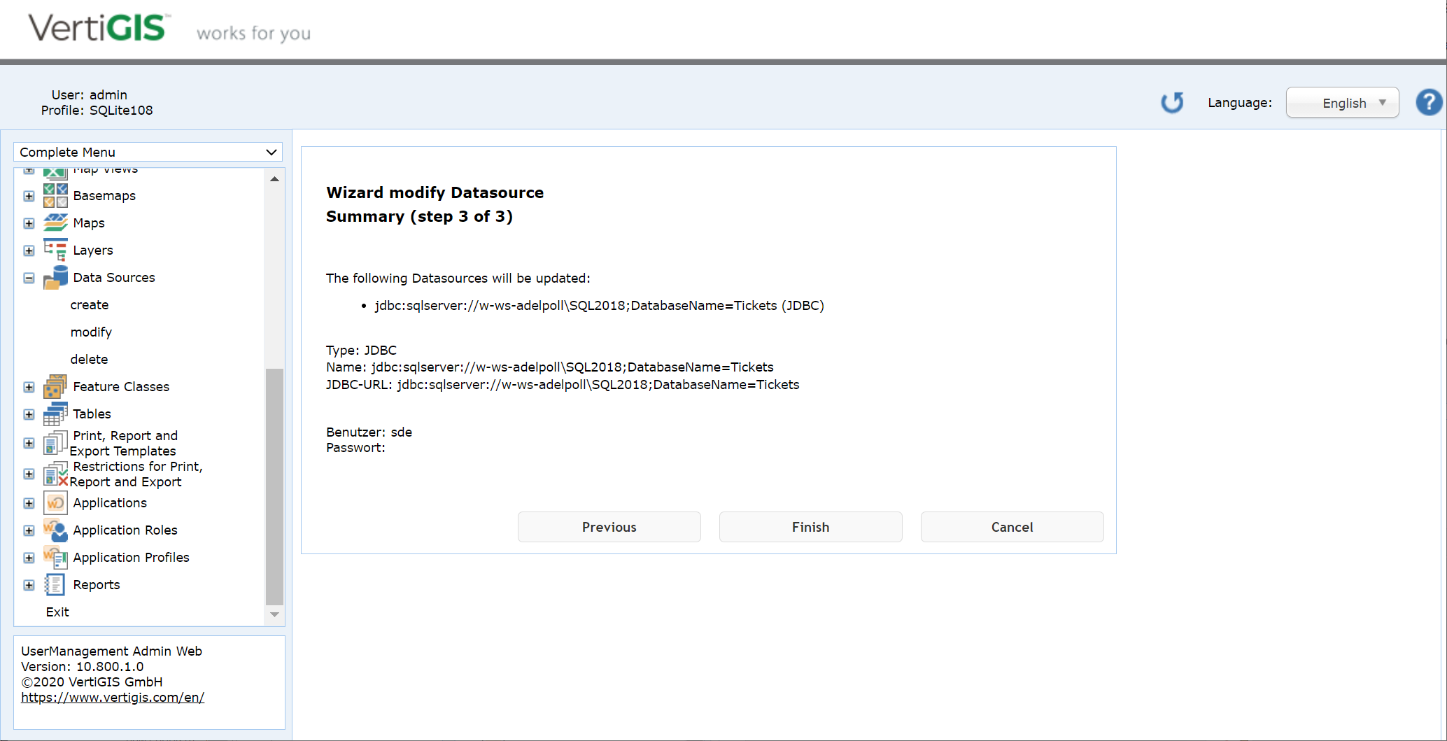 Modify a data source - step 3