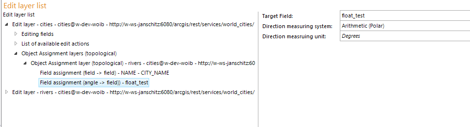 Configuration - Field assignment (topological), angle-> field