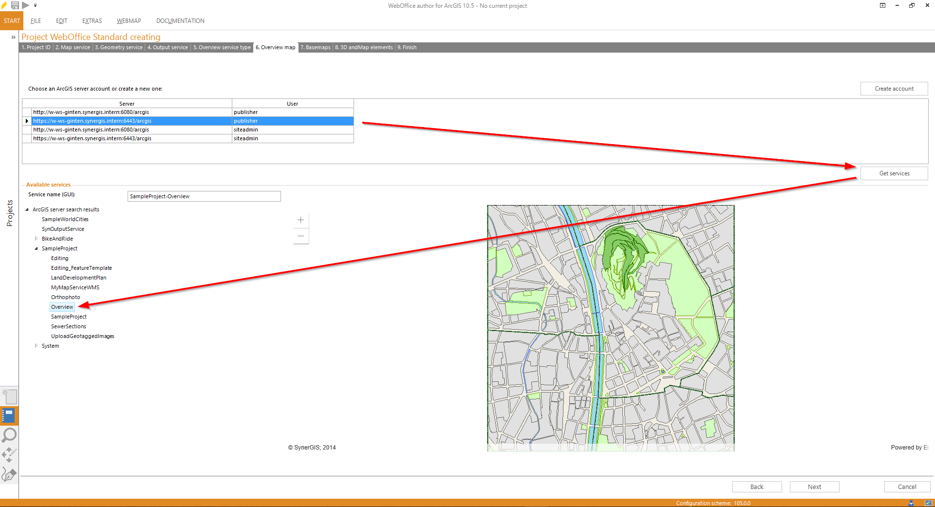 Wizard "Create Project" - overview map Wizard "Create Project" - overview map