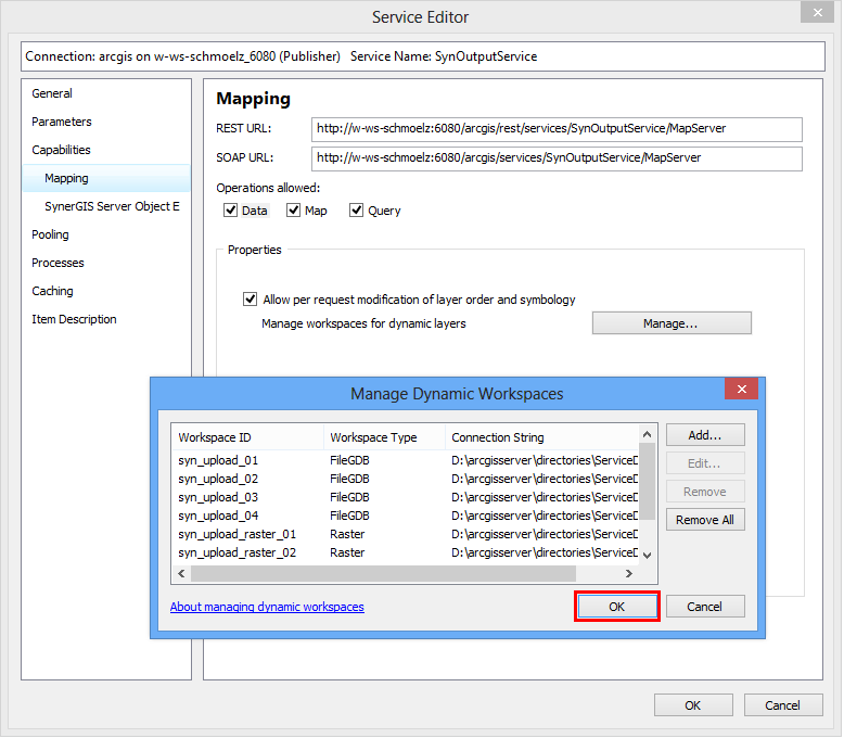 Added dynamic raster workspace