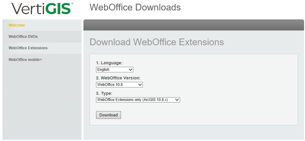 Download the corresponding installation file