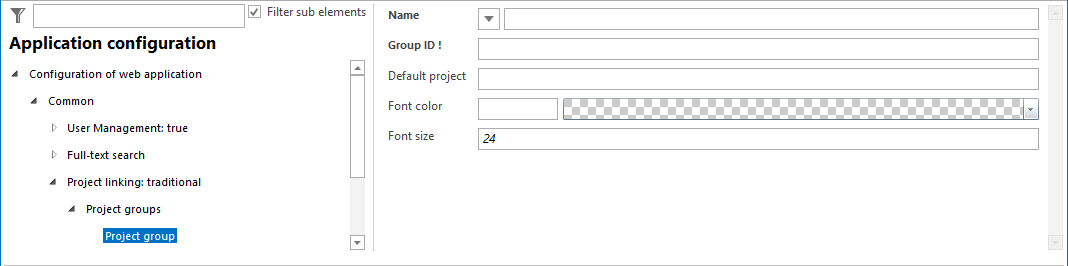 Project group configuration Project group configuration