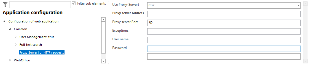 Proxy-server for HTTP requests configuration