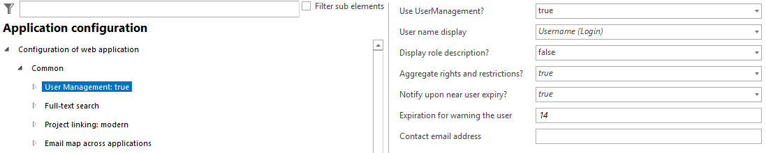 Configuration of User Management Configuration of User Management